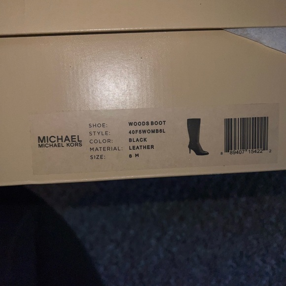 MICHAEL KORS WOODS BOOT BLACK LEATHER AND SUEDE STRETCH - NEVER WORN - BRAND NEW - Picture 2 of 5